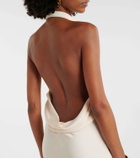 Tom Ford Halterneck silk sablé cocktail dress