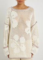 Free People Hidden Tropics Open-knit Cotton Jumper Ivory
