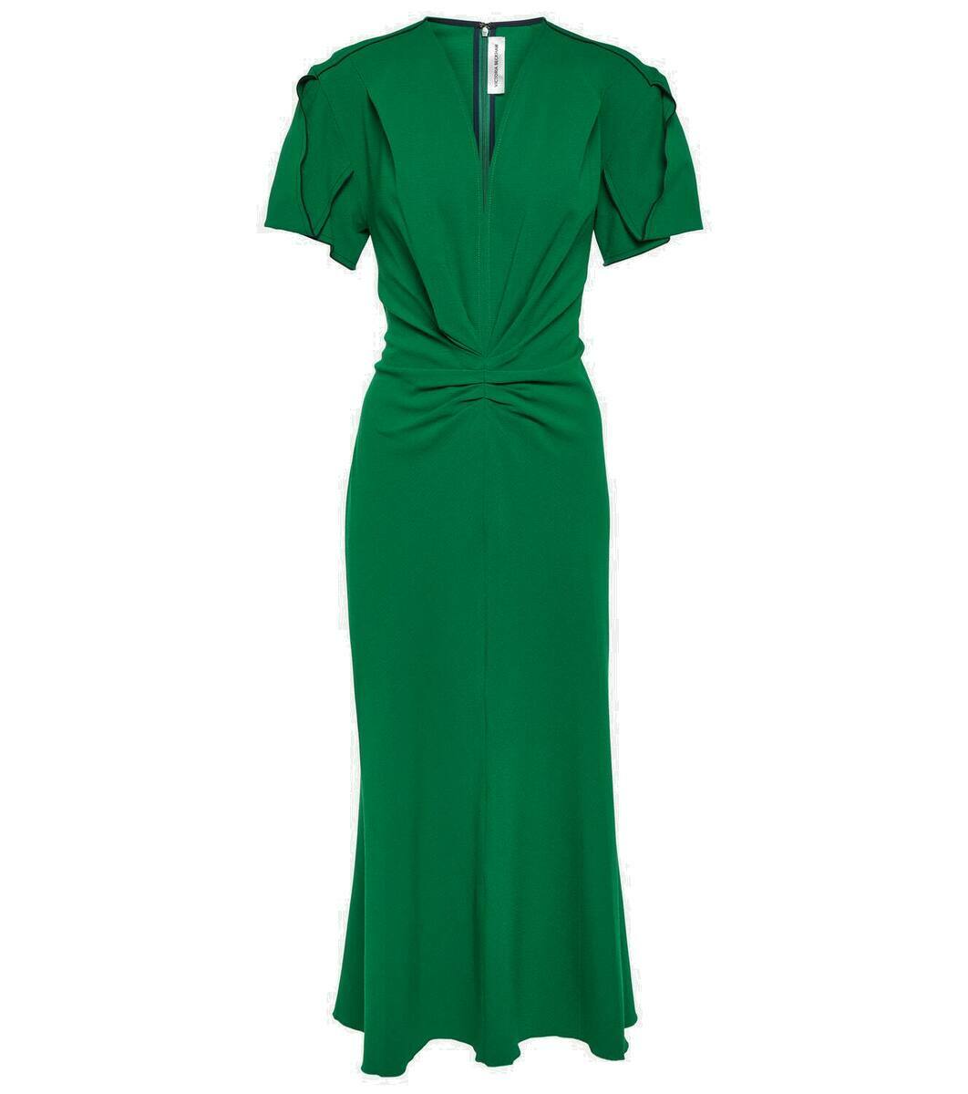 Victoria Beckham Gathered wool-blend midi dress Victoria Beckham