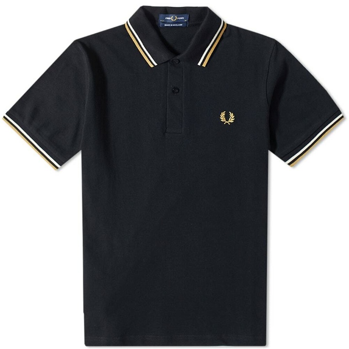 Photo: Fred Perry Authentic Men's Original Twin Tipped Polo Shirt in Black/Desert