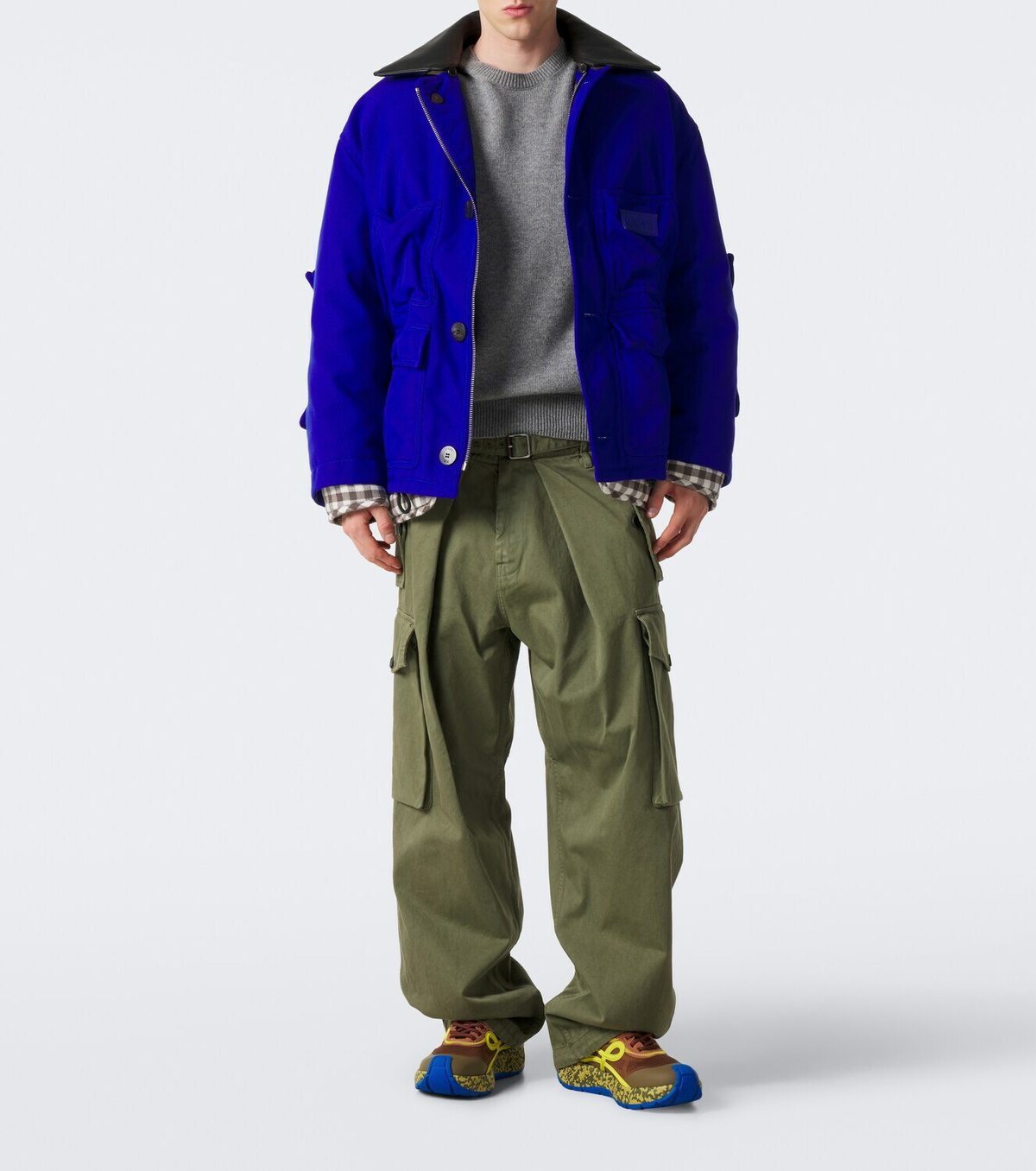 Loewe Pogo suede-trimmed sneakers