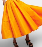 Alexander McQueen - High-rise faille midi skirt