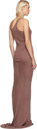 Rick Owens Lilies Pink Concordians One Shoulder Maxi Dress