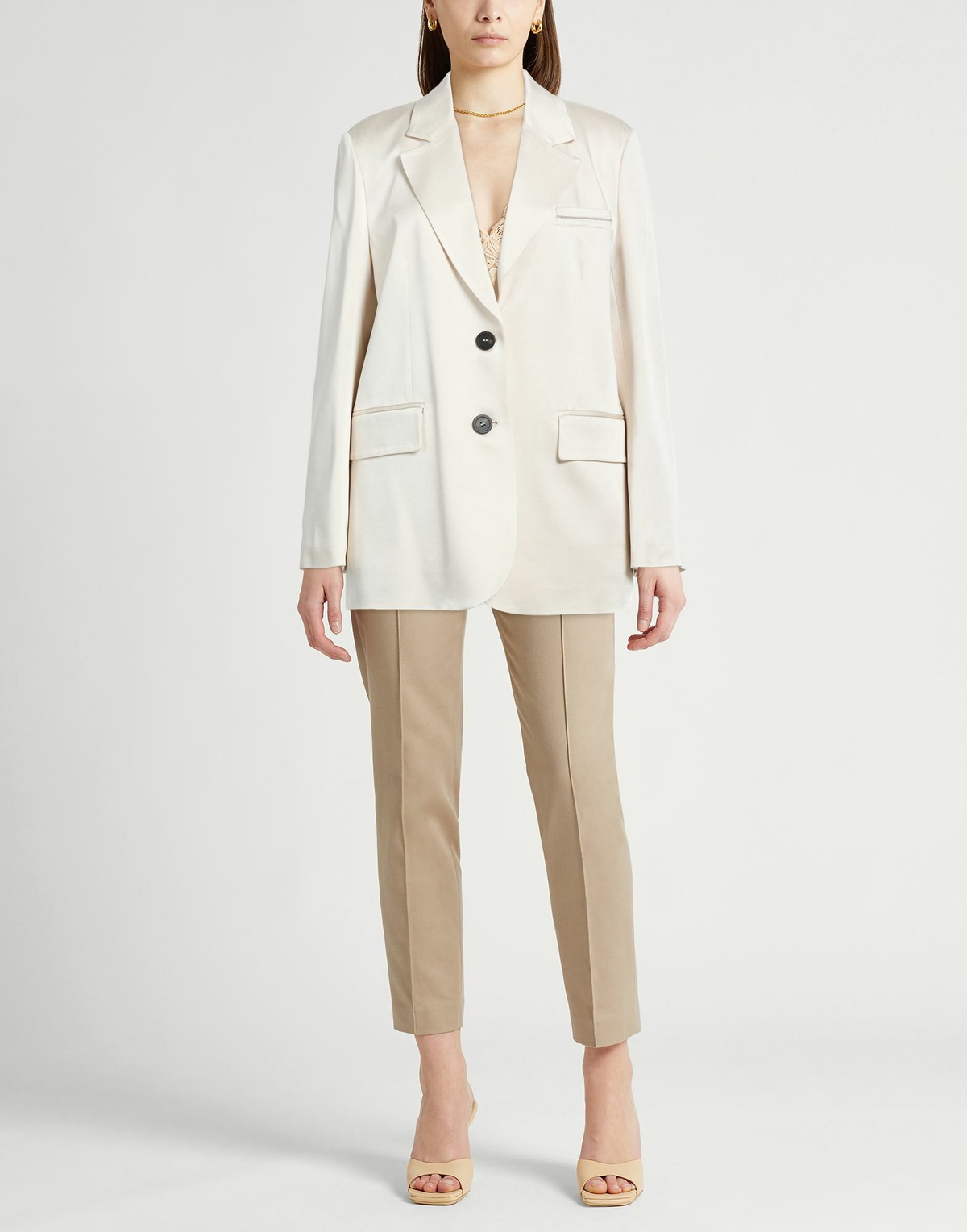 Peserico Womens Blazer in Ivory
