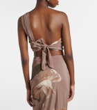 SIR Azaliea floral silk crop top