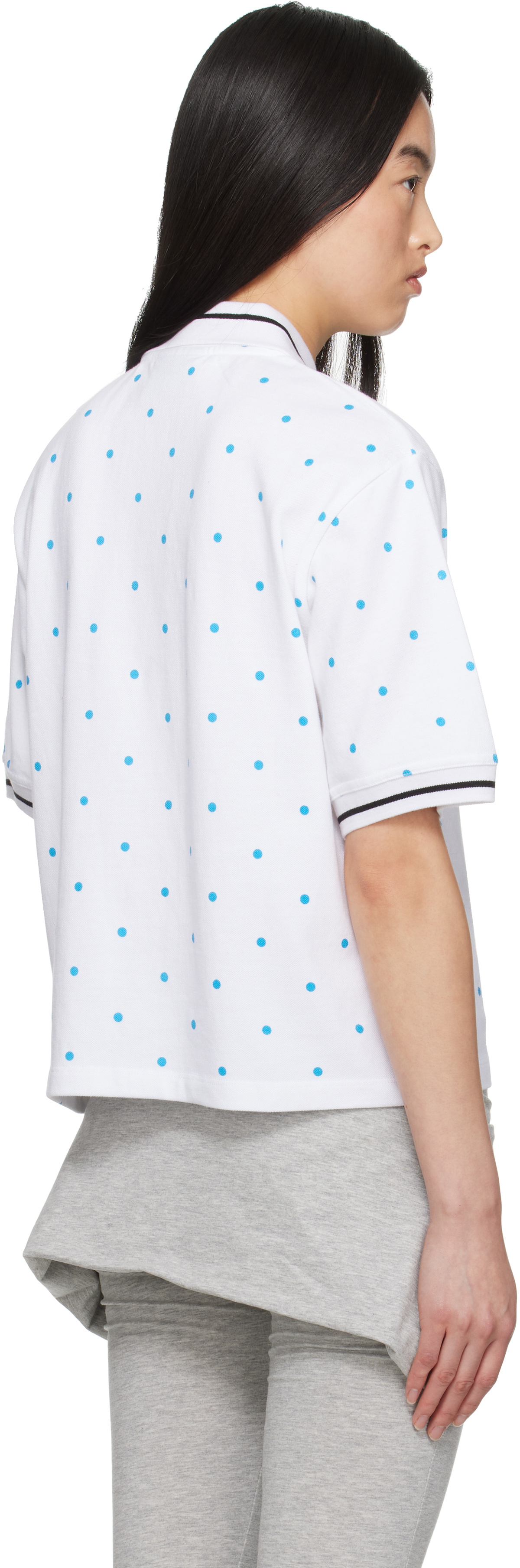 Ashley Williams White Polka-Dot Polo