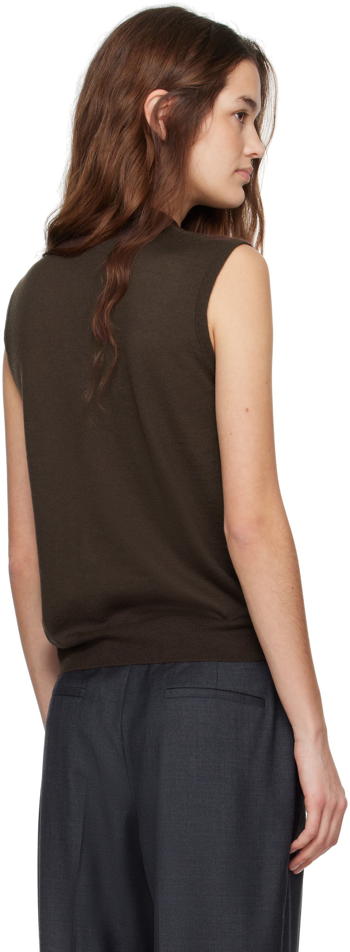 CO Brown Fine Cashmere Shell Vest