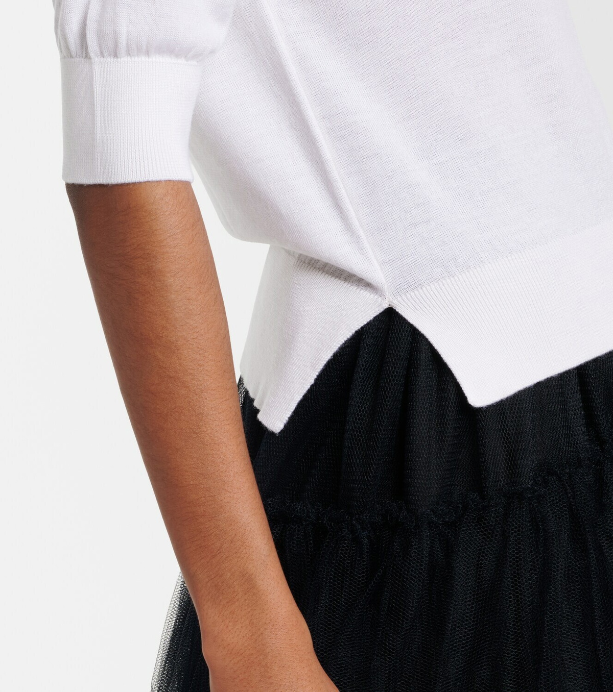 Simone Rocha Embellished wool and silk top