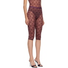 Marine Serre Burgundy Moonogram Mesh Flock Capri Leggings