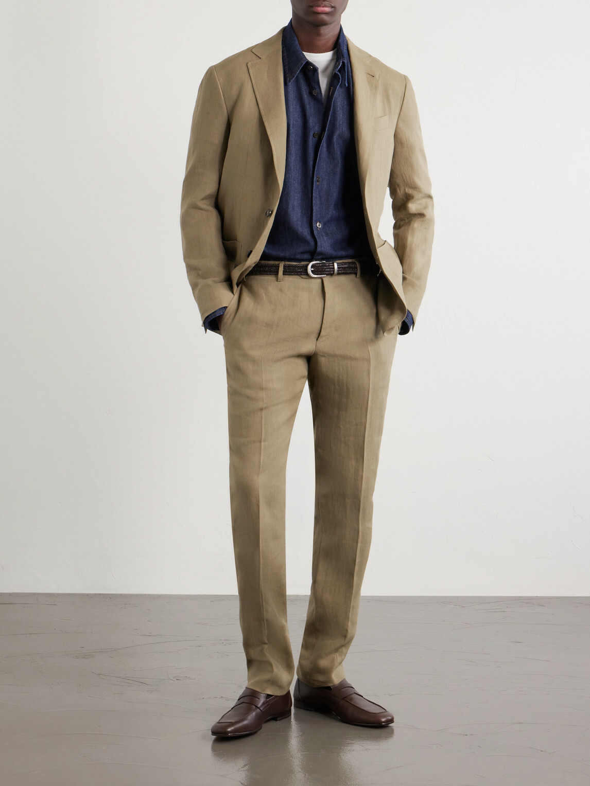 Canali - Straight-Leg Linen Suit Trousers - Neutrals