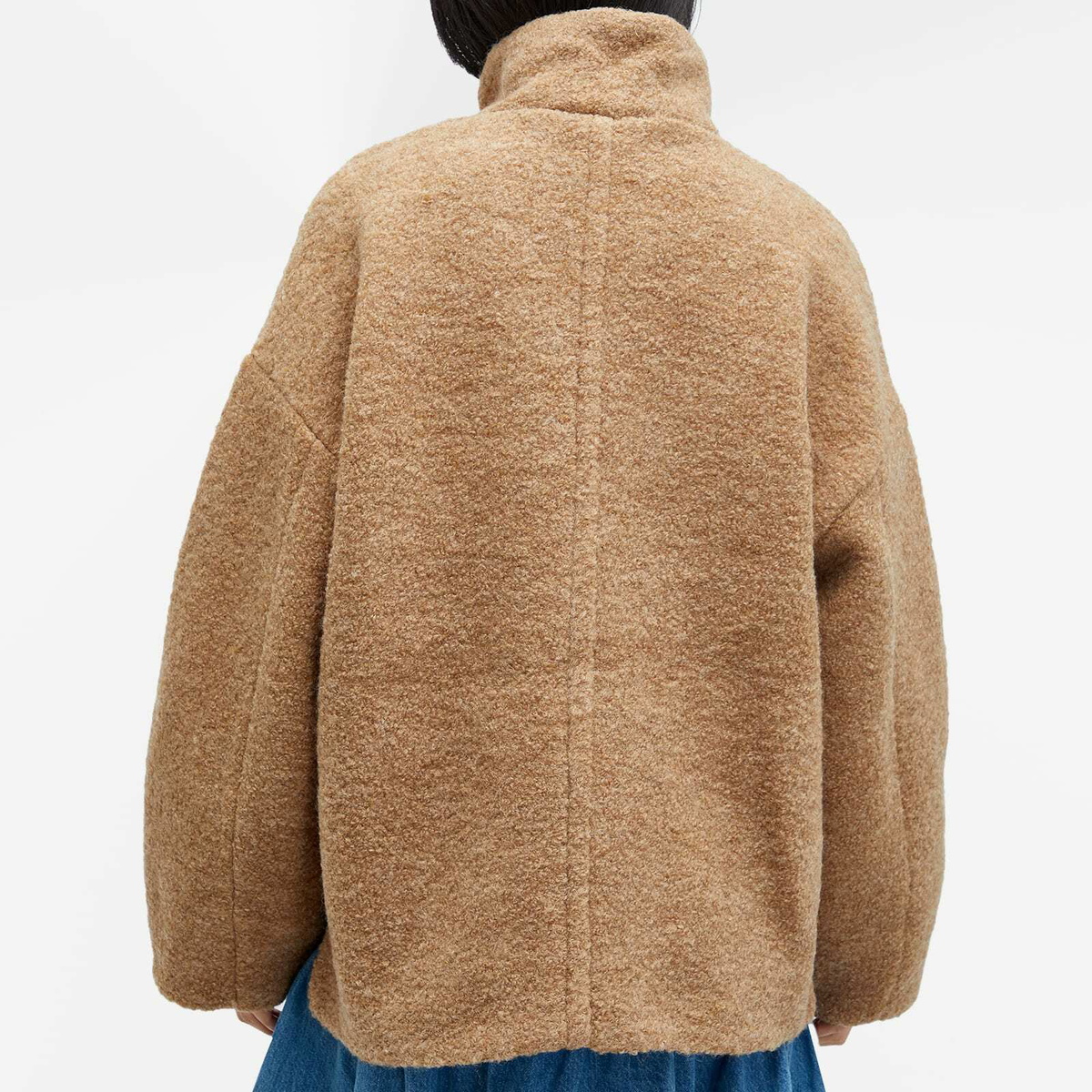 GANNI Women's Boucle Wool Drop Shoulder Jacket in Tiger'S