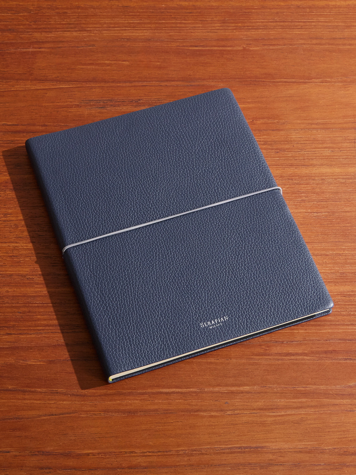 Serapian - Large Logo-Print Full-Grain Cachemire Leather Notebook