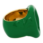 Bottega Veneta Green and Gold Wax Ring