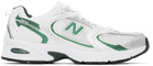 New Balance White & Green 530 Sneakers