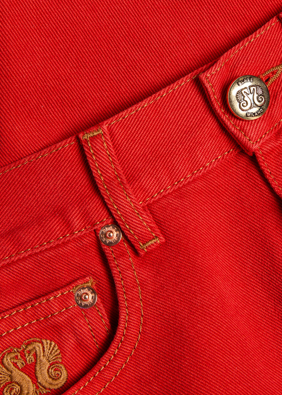 Blaze Milano Clapotis Paso Straight-leg Jeans Red