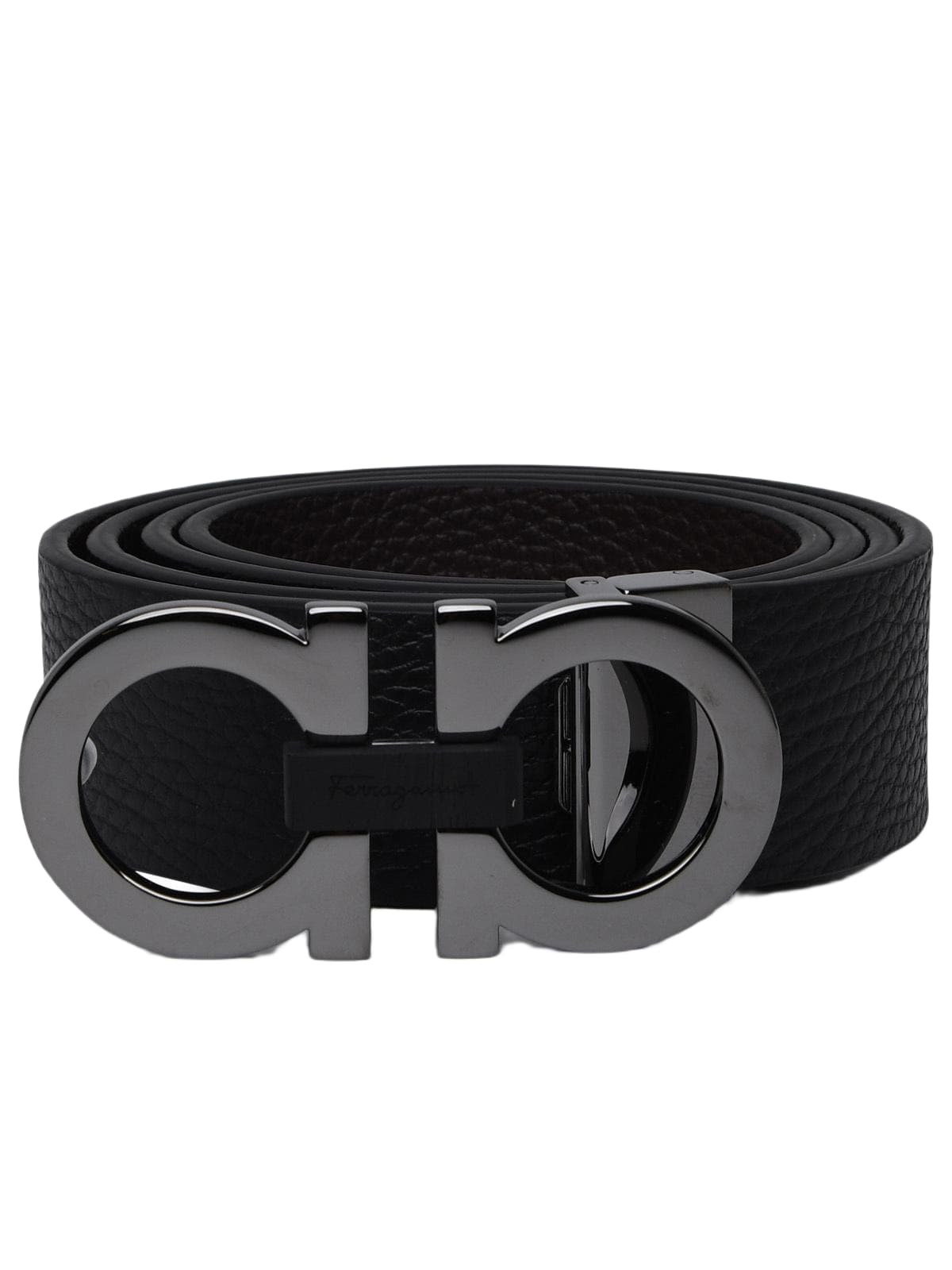 Ferragamo Midnight Blue Leather Reversible Belt Salvatore