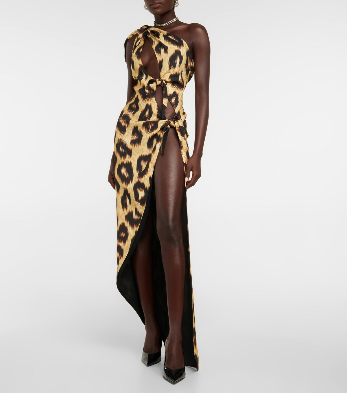 The Attico Leopard print cutout maxi dress The Attico