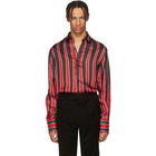 Givenchy Black and Red Formal Striped Shirt