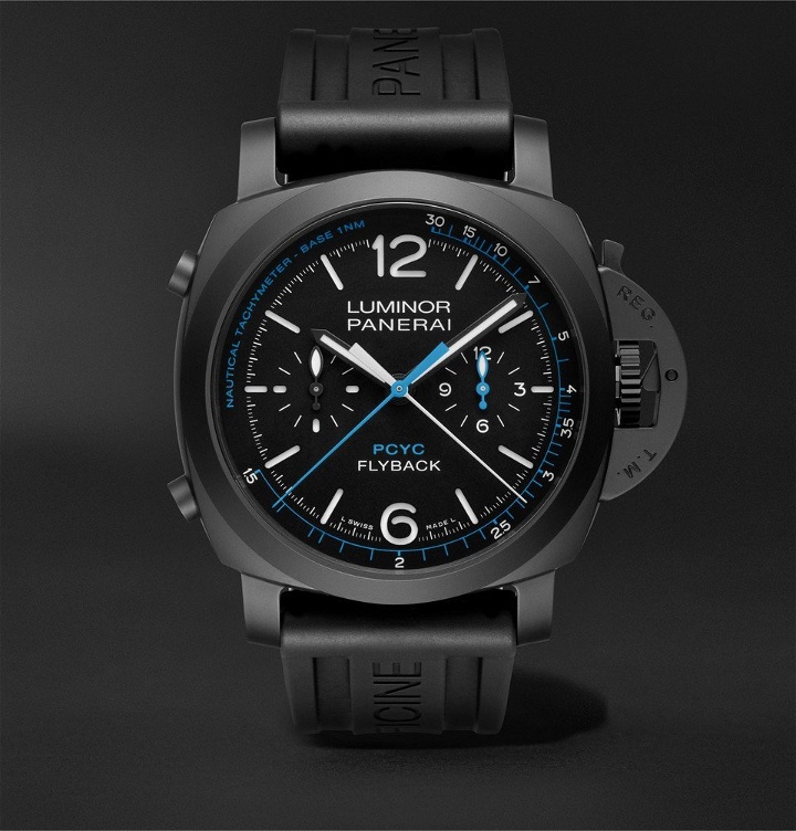Photo: Panerai - Luminor Yachts Challenge Automatic Flyback Chronograph 44mm Ceramic and Rubber Watch - Black