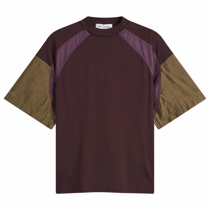 Photo: TOGA ARCHIVES Women's TOGA Cotton Taffeta T-Shirt in Dark Red
