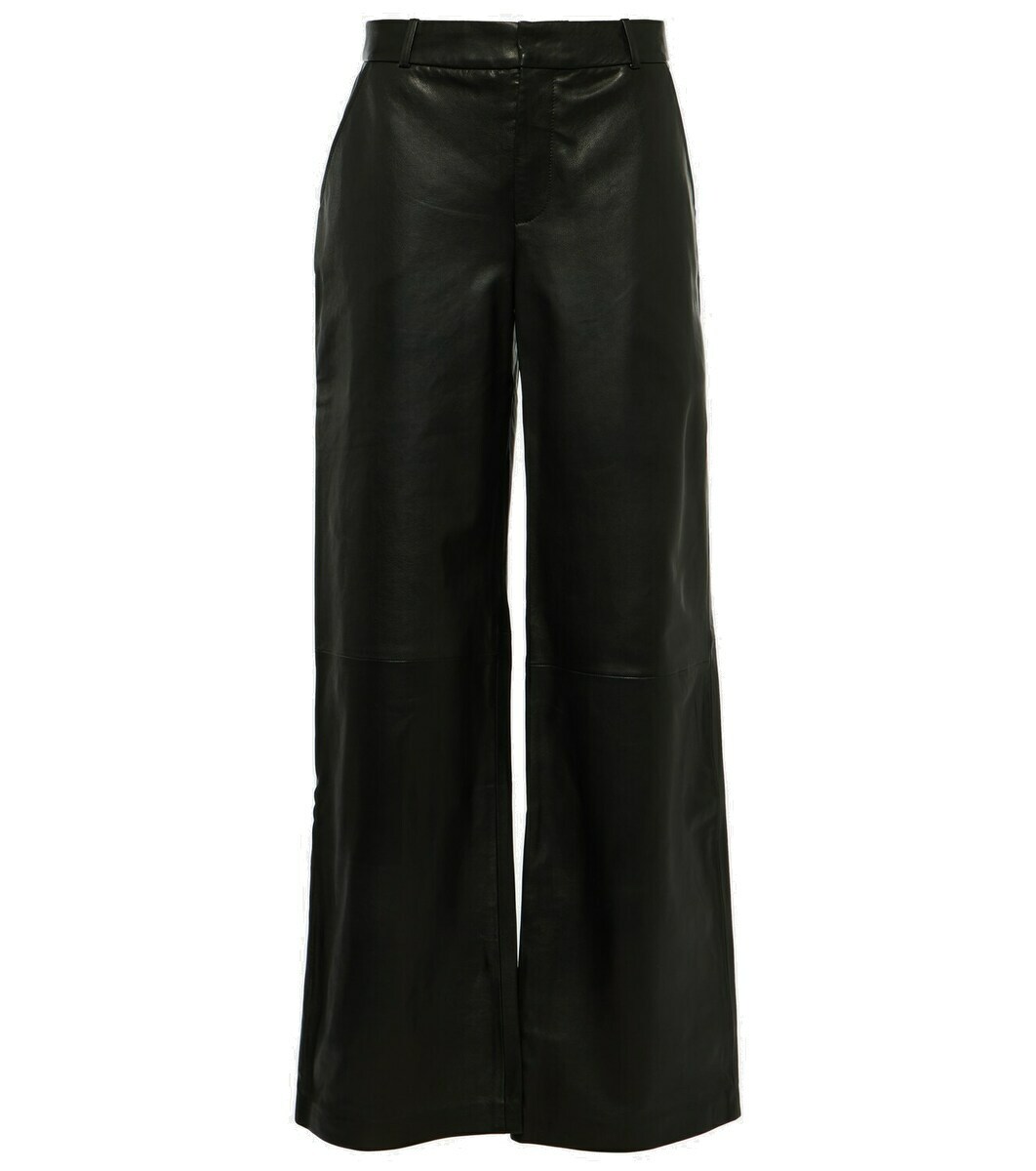 roizax2597x 専用/ leather wide pants Lサイズ Frame High-rise leather wide-leg pants Frame Denim