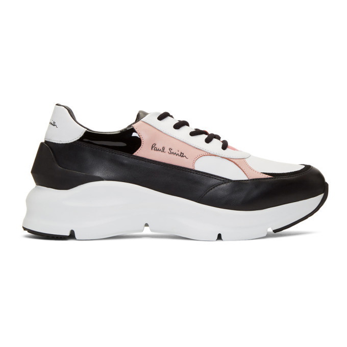 Photo: Paul Smith Black and Pink Explorer Sneakers