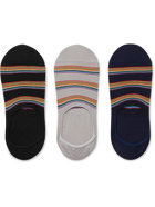 PAUL SMITH - Three-Pack Striped Cotton-Blend No-Show Socks