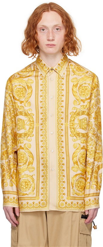 Photo: Versace Beige & Yellow Barocco Shirt