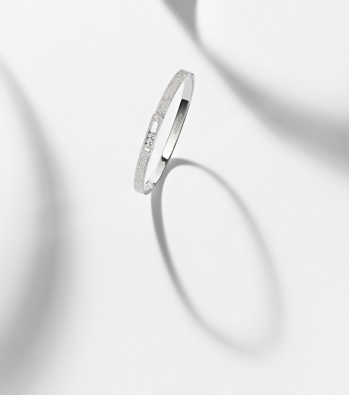 Messika Move Noa 18kt white gold bangle with diamonds