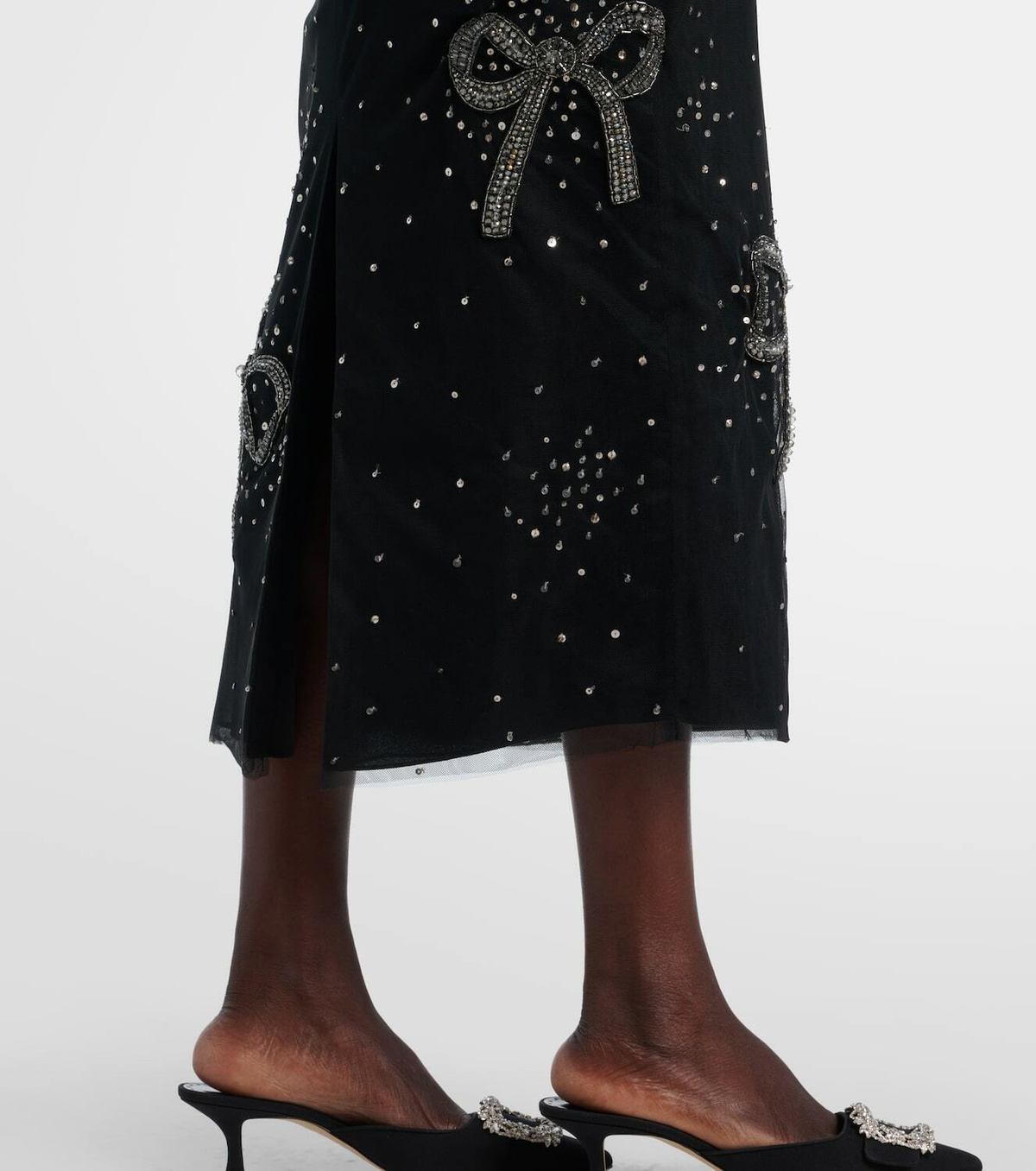 Carolina Herrera Embellished sheer midi skirt