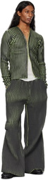 Stanley Raffington Black & Green Plated Knit Jacket