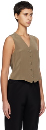 Silk Laundry Brown Slouch Vest
