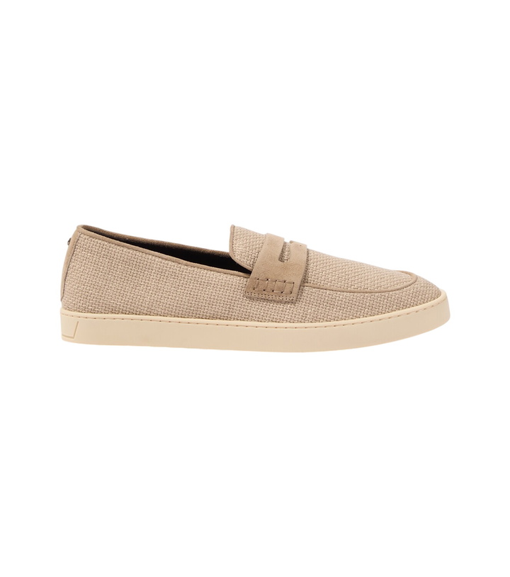 Photo: Canali Woven suede-trimmed penny loafers