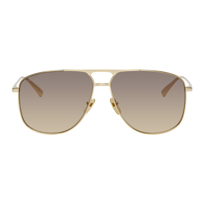 Photo: Gucci Gold Aviator Sunglasses