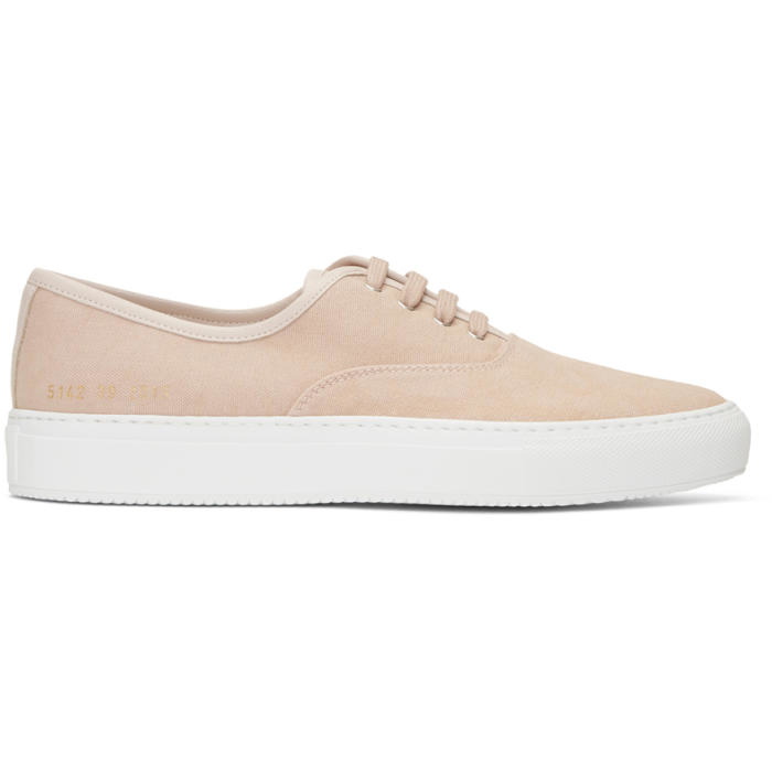Photo: Common Projects Pink Canvas Tournament Four Hole Sneakers