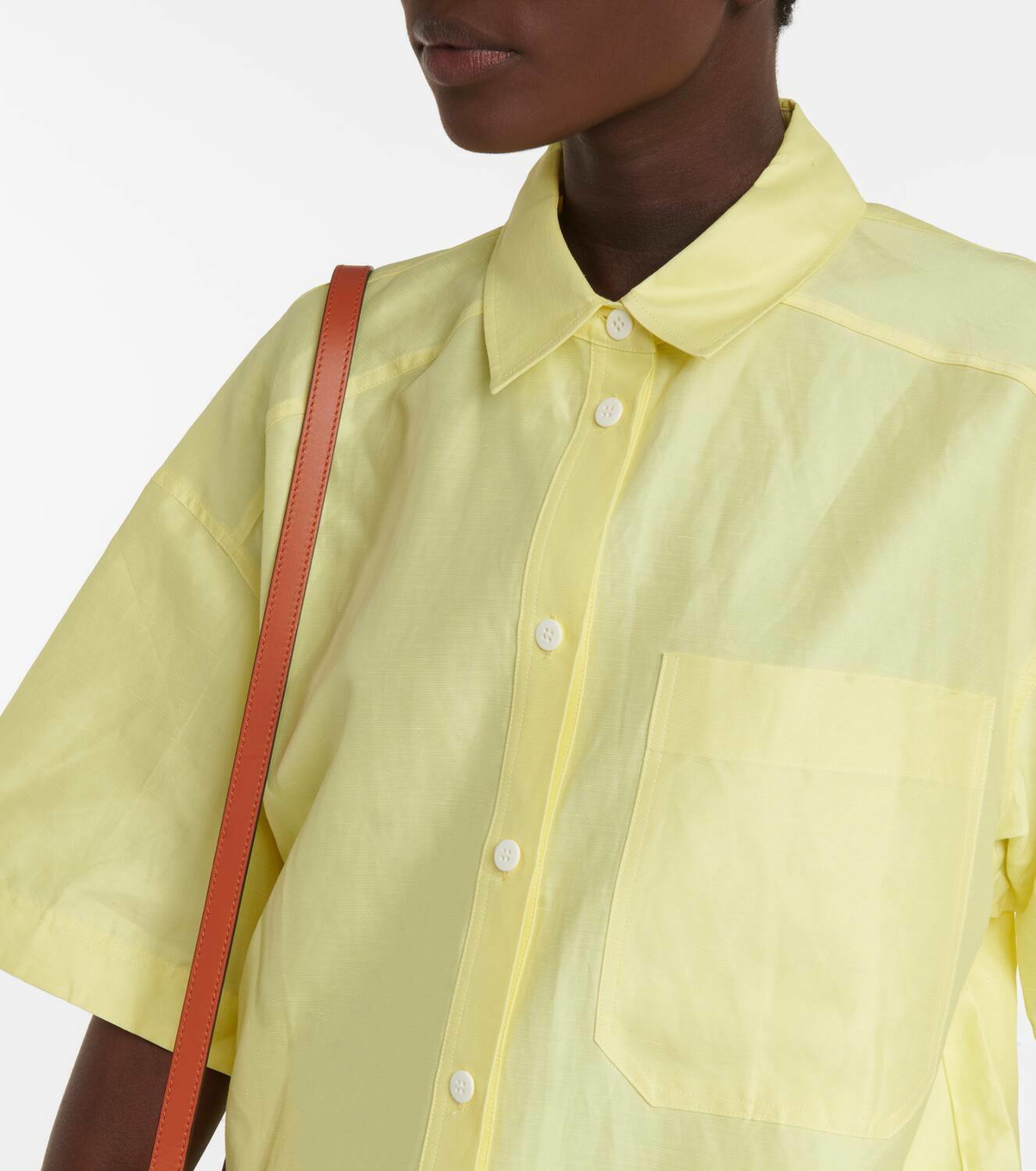 Lee Mathews Sparrow linen-blend shirt