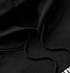 Vetements - Appliquéd Logo-Print Loopback Cotton-Jersey Hoodie - Black