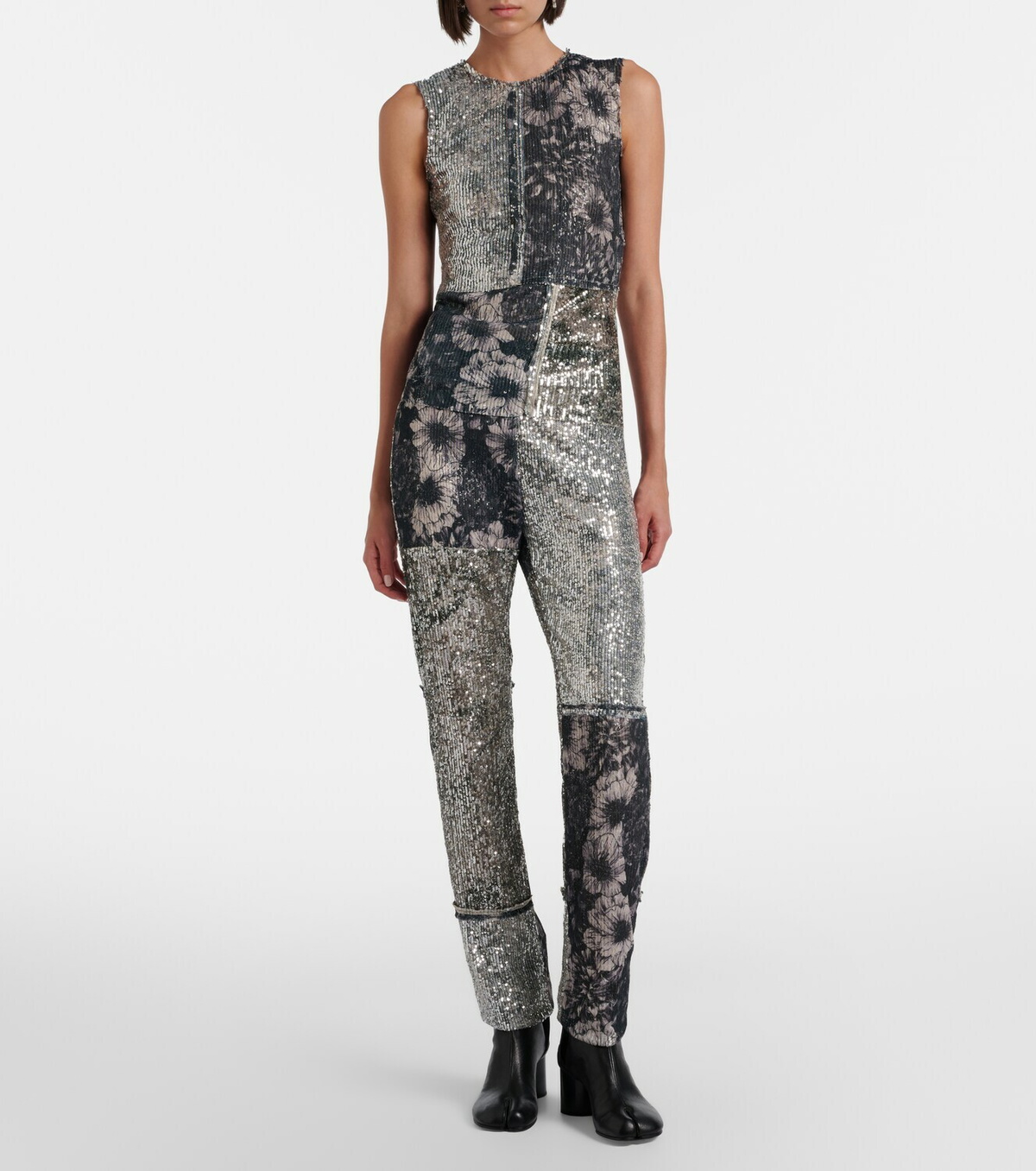 Maison Margiela Sequined patchwork slim pants