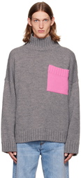 JW Anderson Gray Patch Pocket Turtleneck