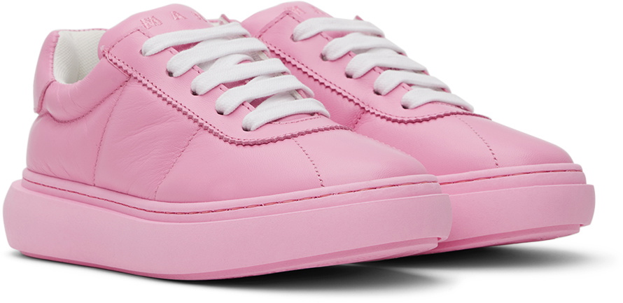 Marni Kids Pink Padded Leather Sneakers Marni