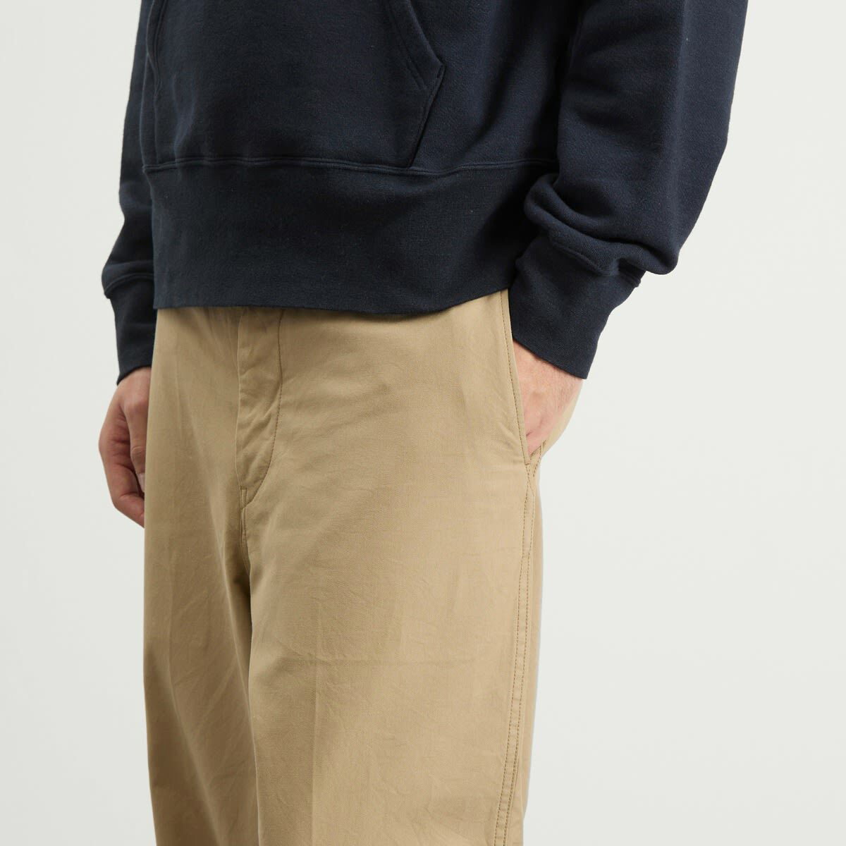 Visvim Men's Wide Chino Trousers in Beige Visvim