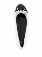 Tory Burch Silver Leather Ballet Pumps