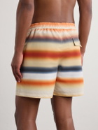 LOEWE - Paula's Ibiza Straight-Leg Mid-Length Striped Swim Shorts - Orange