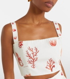 Agua by Agua Bendita Cacao printed cotton crop top