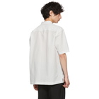 Issey Miyake Men White and Black Shrink Striped Shirt