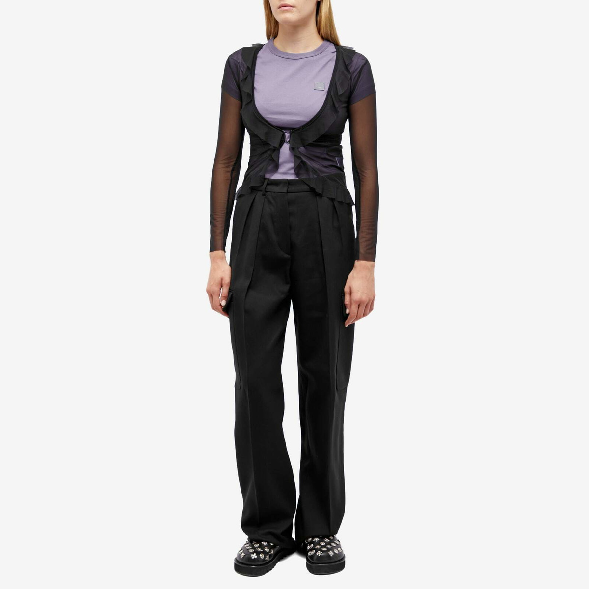 Acne Studios Women's Emmbar Face T-Shirt in Faded Purple