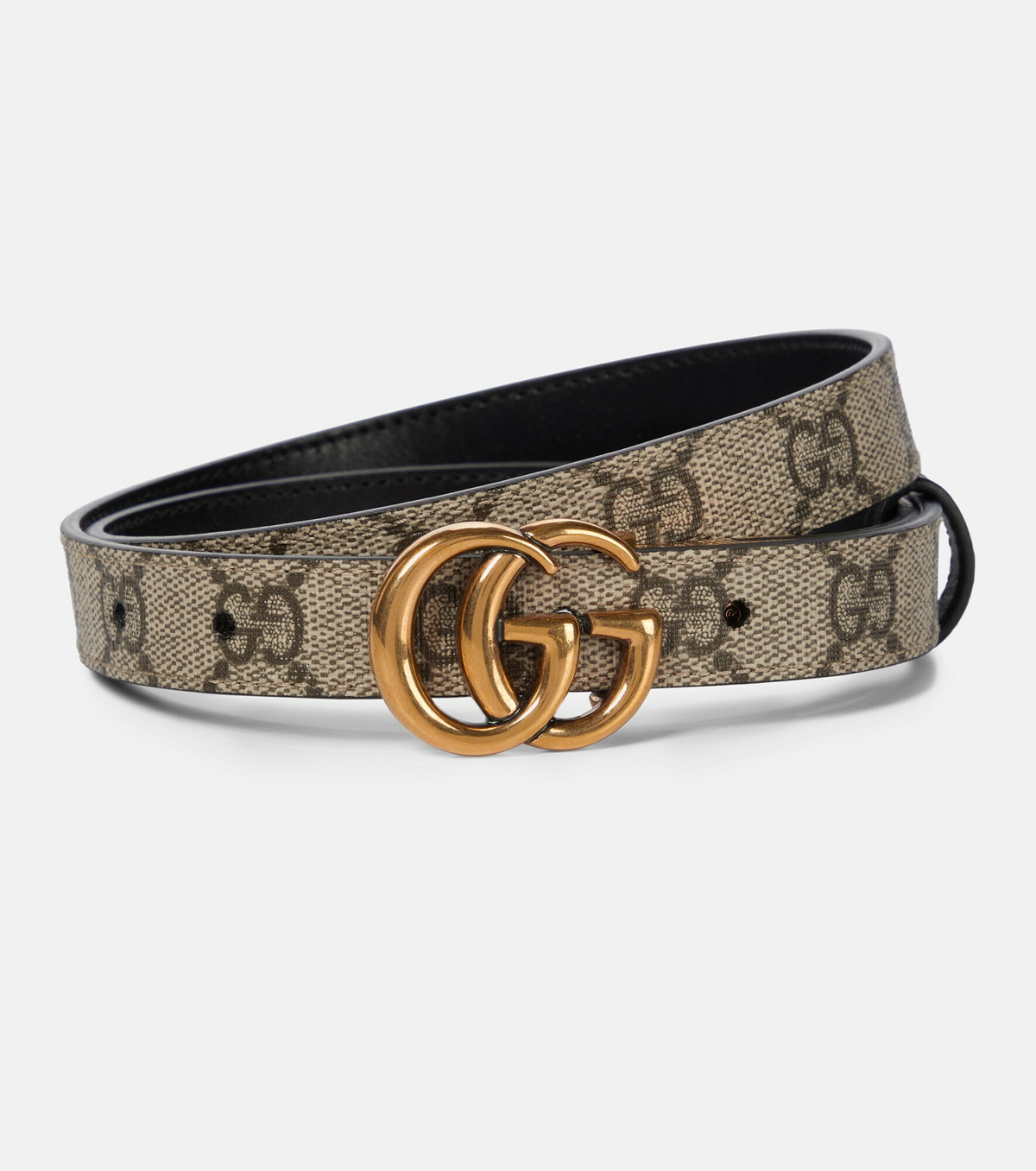 Gucci - GG Supreme and leather reversible belt Gucci