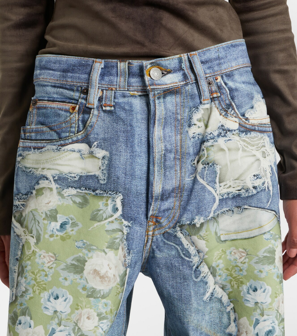 Acne Studios Printed wide-leg jeans