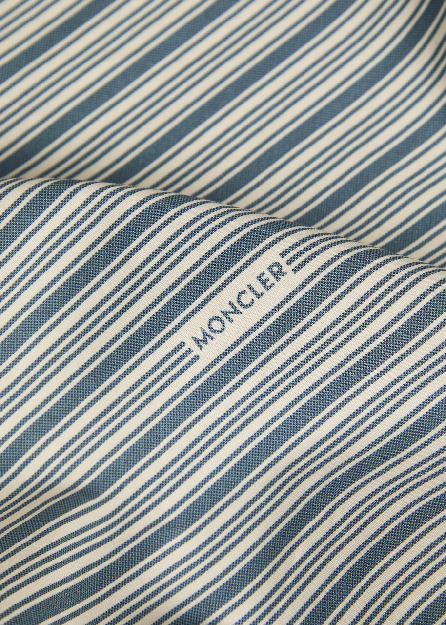 Moncler Havas Striped Hooded Cotton Jacket Blue