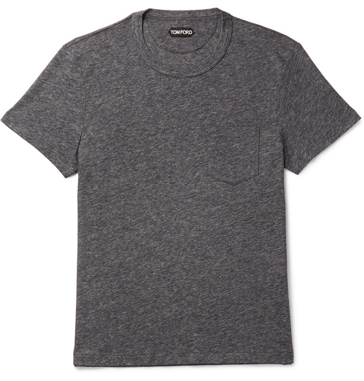 Photo: TOM FORD - Mélange Cotton-Jersey T-Shirt - Gray